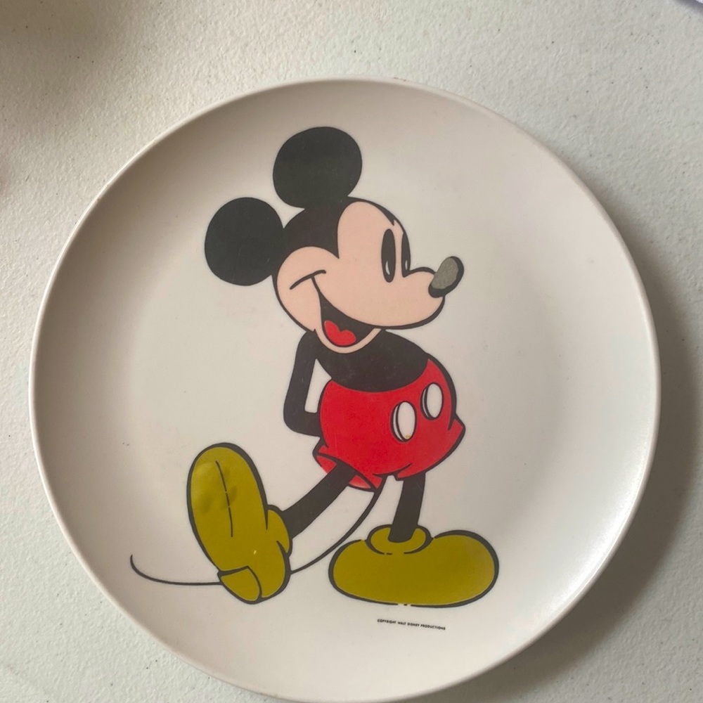 Great Collector Mickey Mouse Melamine Plate - 1970’s